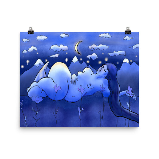 "Moon Kissed" art print by ArtistNatalie, print detail
