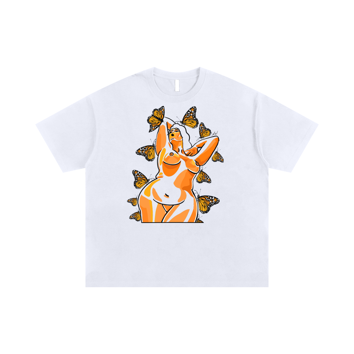 "Carried Away" heavyweight cotton tee by ArtistNatalie, front view