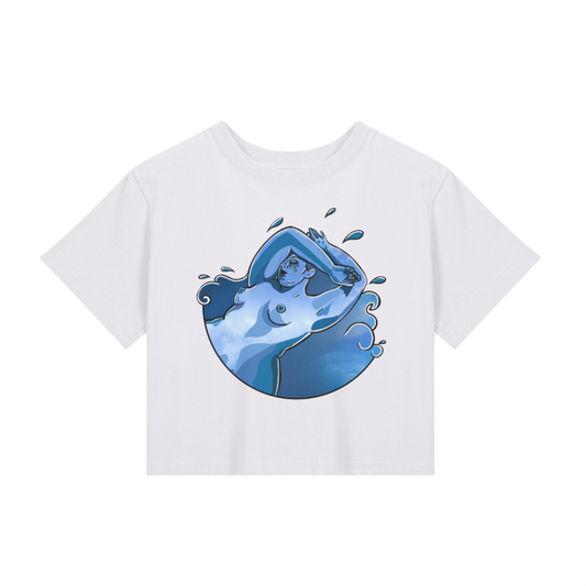 "Ride The Wave" fitted baby tee by ArtistNatalie, front view