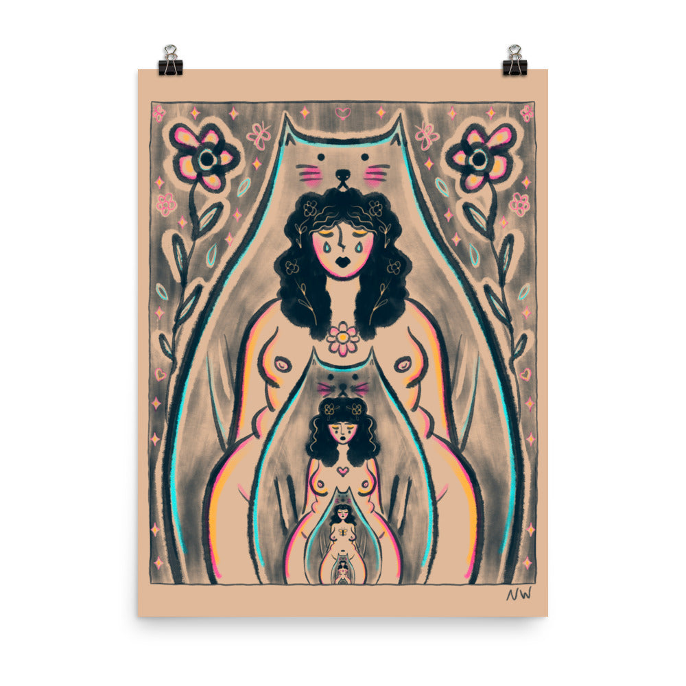 "Endless Being" art print by ArtistNatalie, framed in a room setting