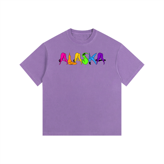 "Rainbow Alaska" retro washed cotton tee by ArtistNatalie