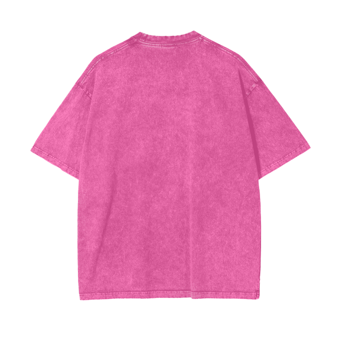 "Peach" acid-washed heavyweight cotton tee by ArtistNatalie, styled view