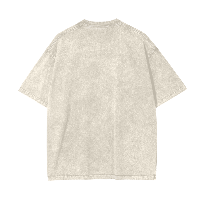 "Everywhere I Look" acid-washed heavyweight cotton tee by ArtistNatalie, back view