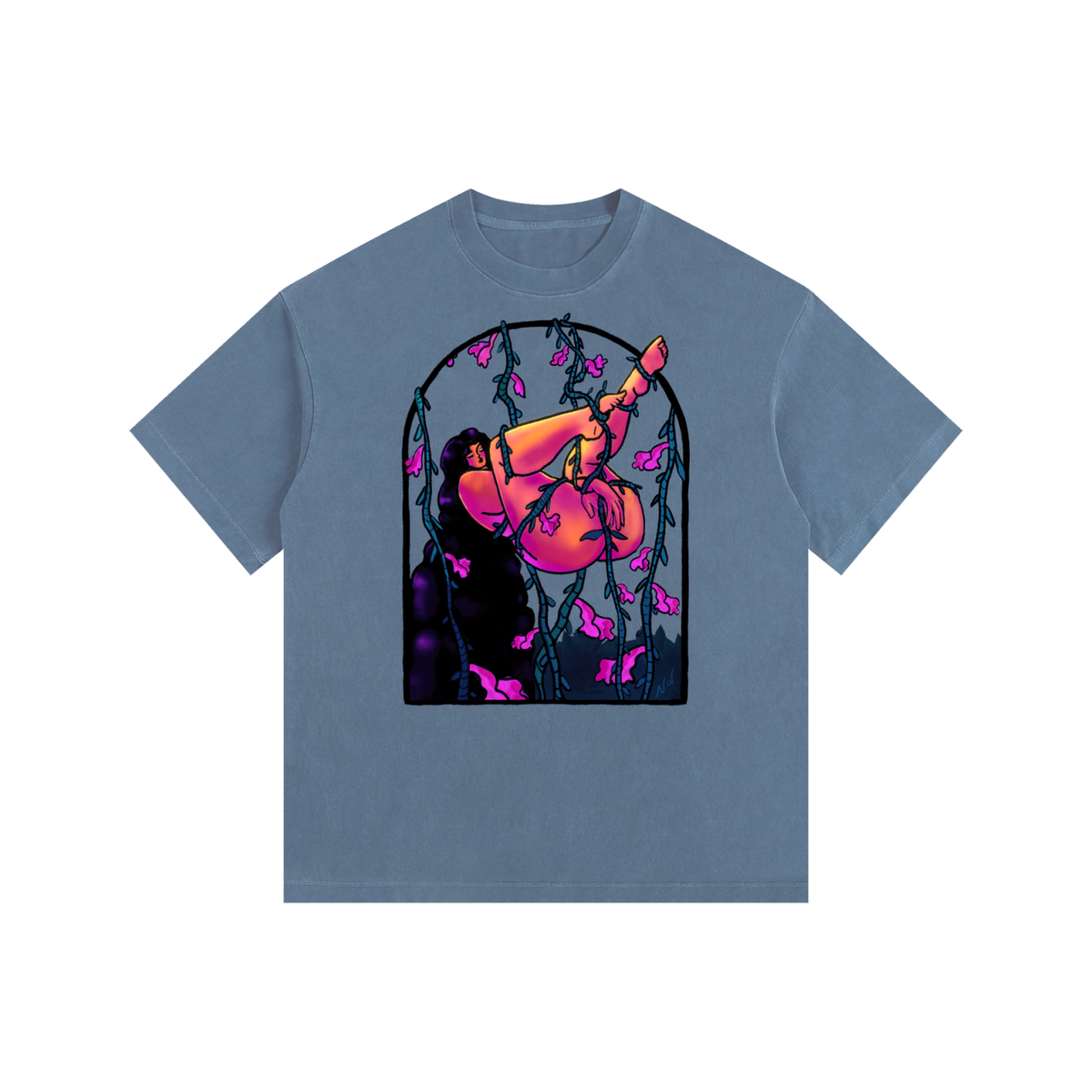 "Surrender" retro washed cotton tee by ArtistNatalie, photo 7