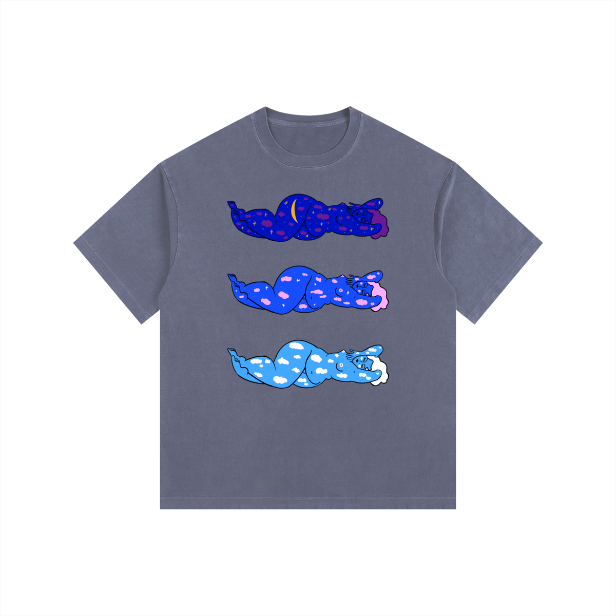 "Celestial Body" retro washed cotton tee by ArtistNatalie