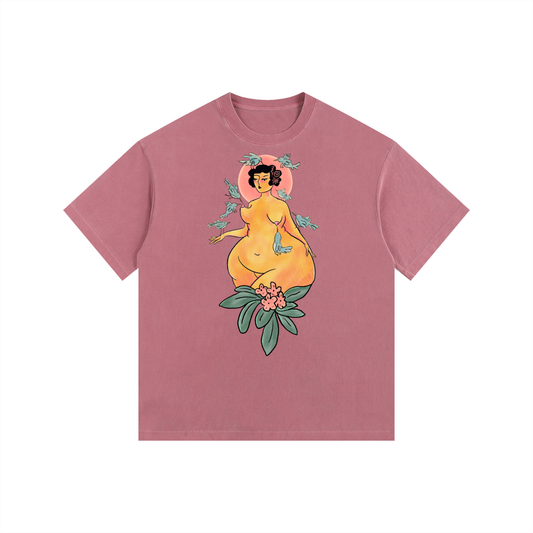 "Nectar" retro washed cotton tee by ArtistNatalie