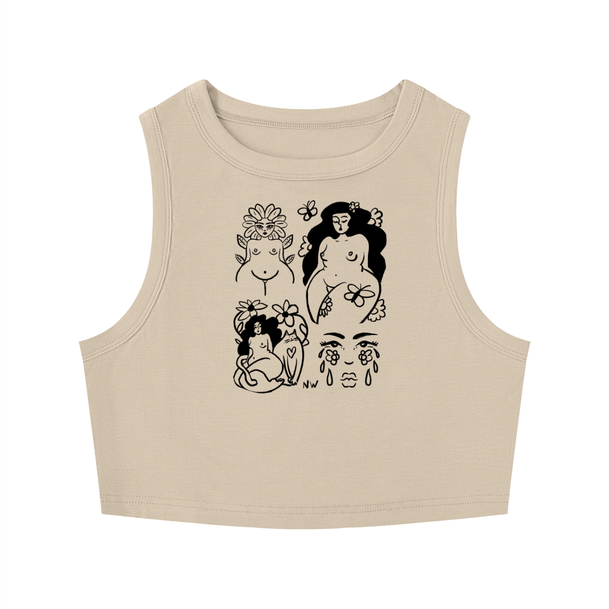 "Little Universe" fitted crewneck crop tank by ArtistNatalie