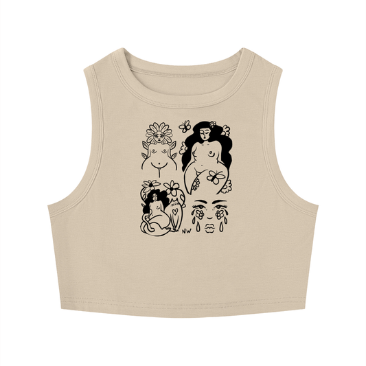 "Little Universe" fitted crewneck crop tank by ArtistNatalie
