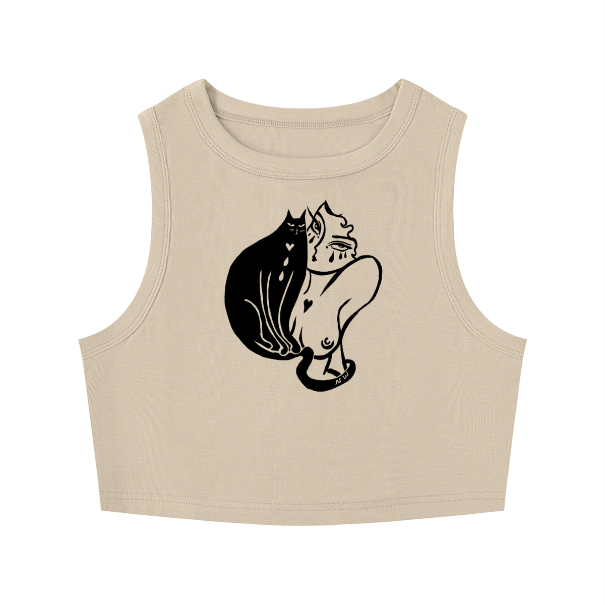 "Ride or Die" fitted crewneck crop tank by ArtistNatalie