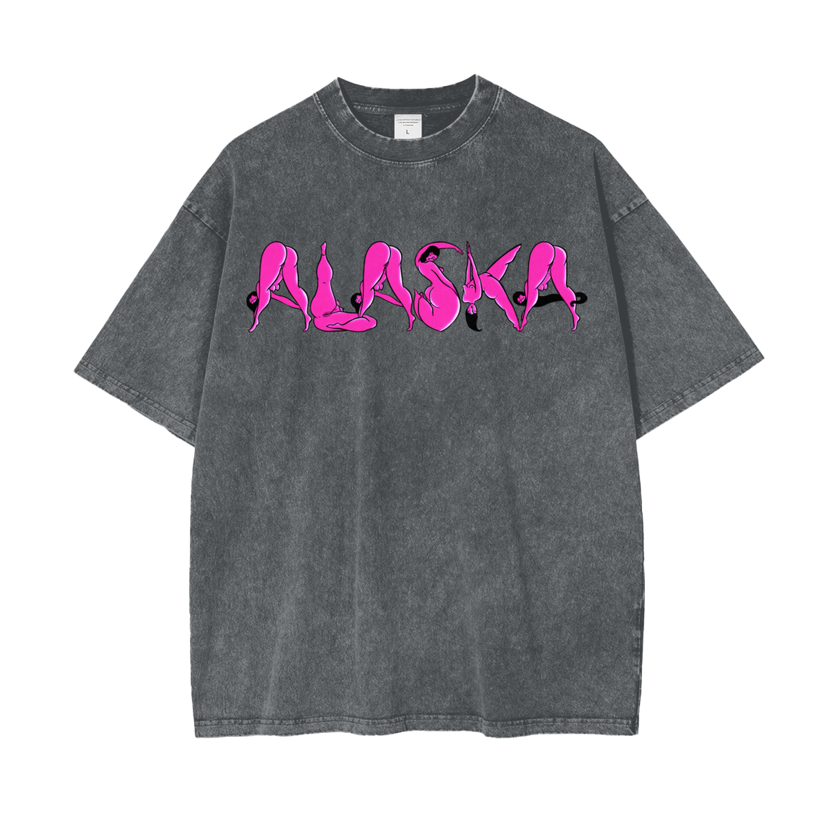 "Alaska" acid-washed heavyweight cotton tee by ArtistNatalie, front view