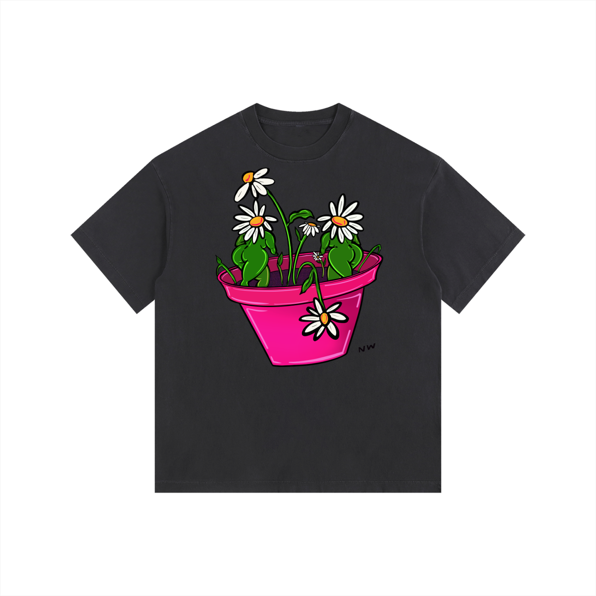 "Daisies" retro washed cotton tee by ArtistNatalie, photo 5