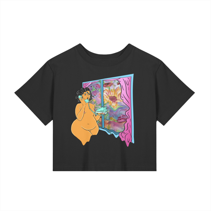 "Can't Talk Right Now" fitted baby tee by ArtistNatalie, front view