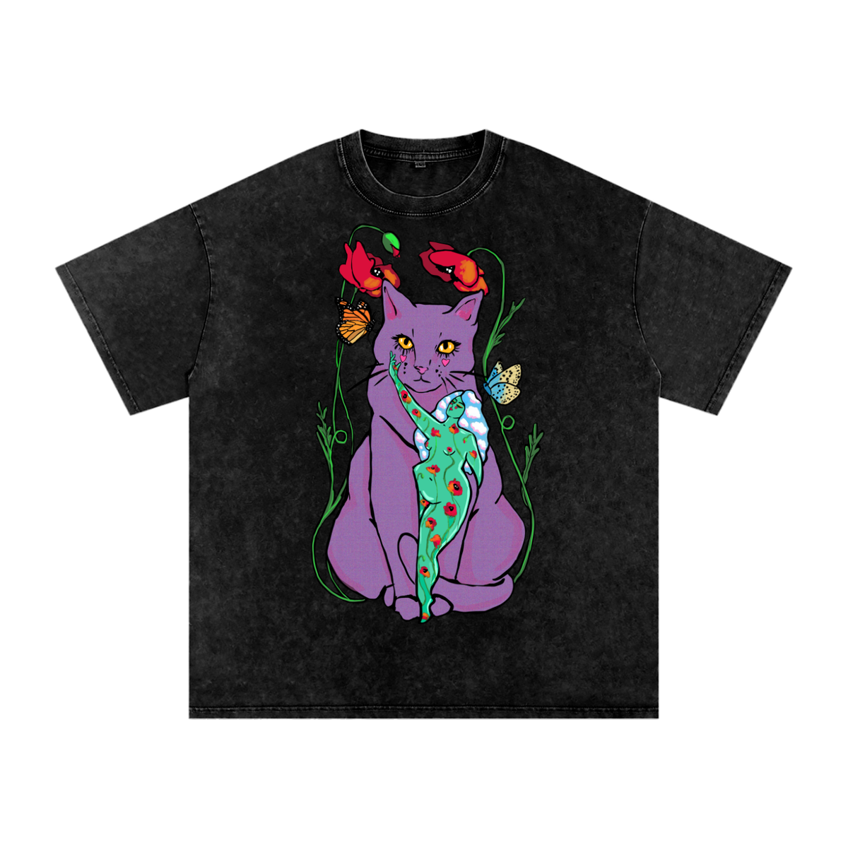 "No Space or Time" acid-washed cotton tee by ArtistNatalie, alternate view