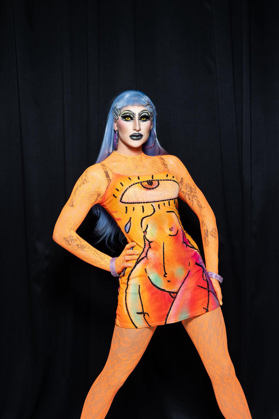 Customer wearing Eye Am Mesh Dress