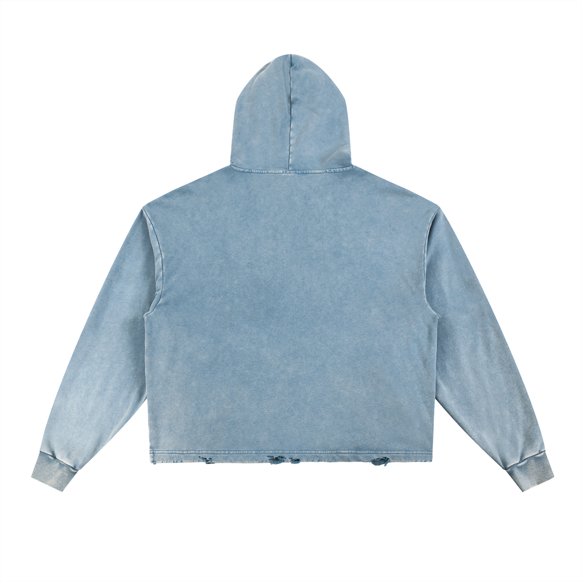 "Solar Power" distressed boxy hoodie by ArtistNatalie, Gray, back view