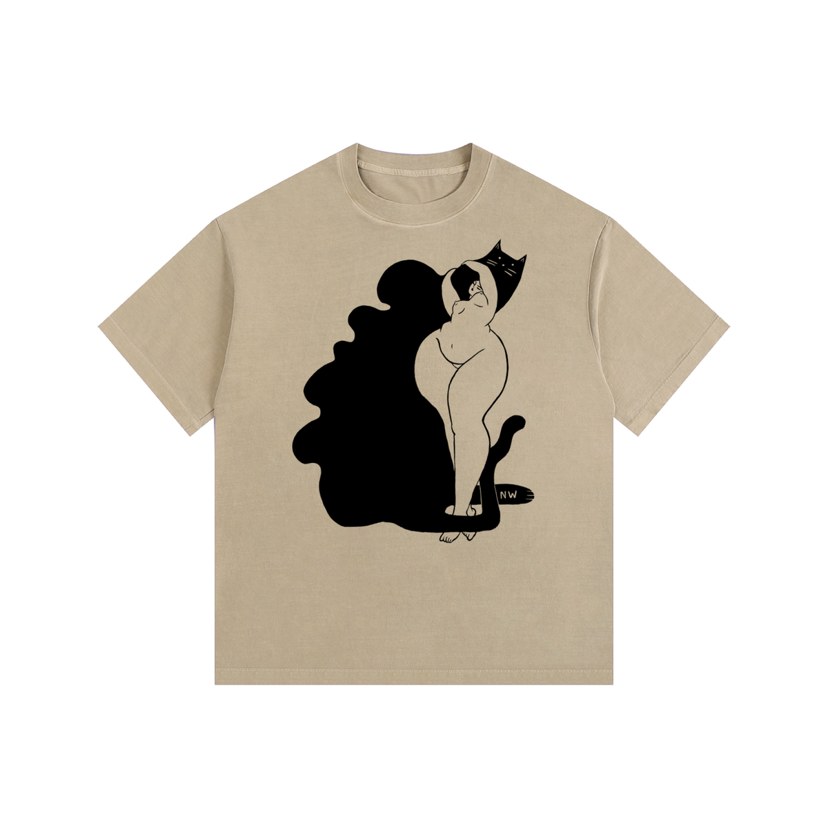 "Not Without My Shadow" retro washed cotton tee by ArtistNatalie, photo 3