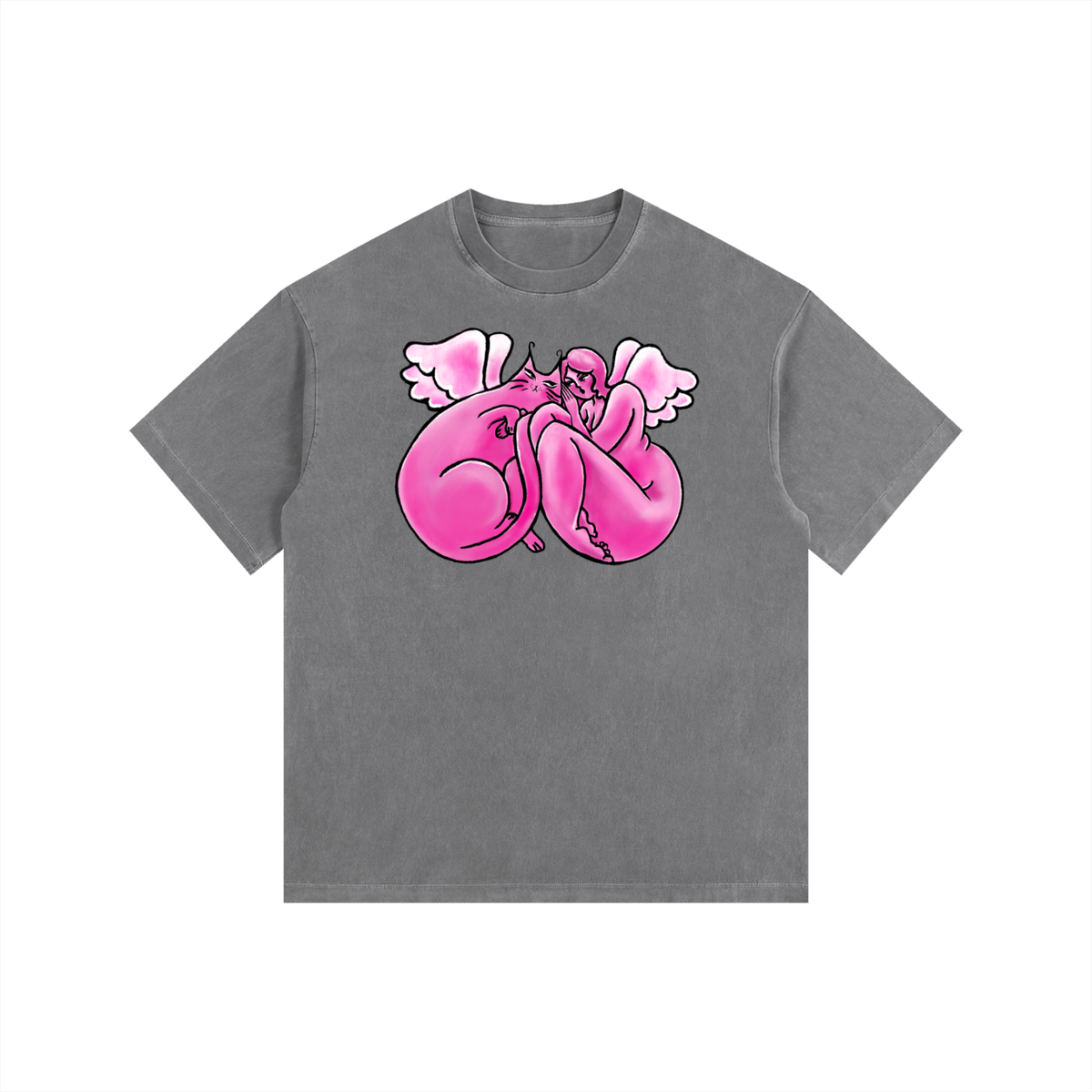 "Angels" retro washed cotton tee by ArtistNatalie
