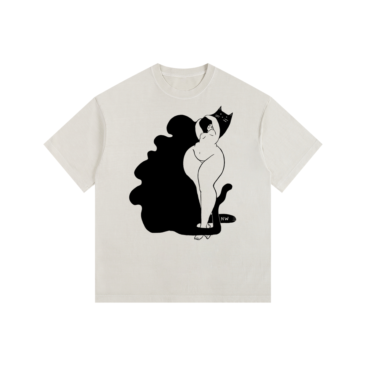 "Not Without My Shadow" retro washed cotton tee by ArtistNatalie