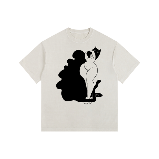 "Not Without My Shadow" retro washed cotton tee by ArtistNatalie