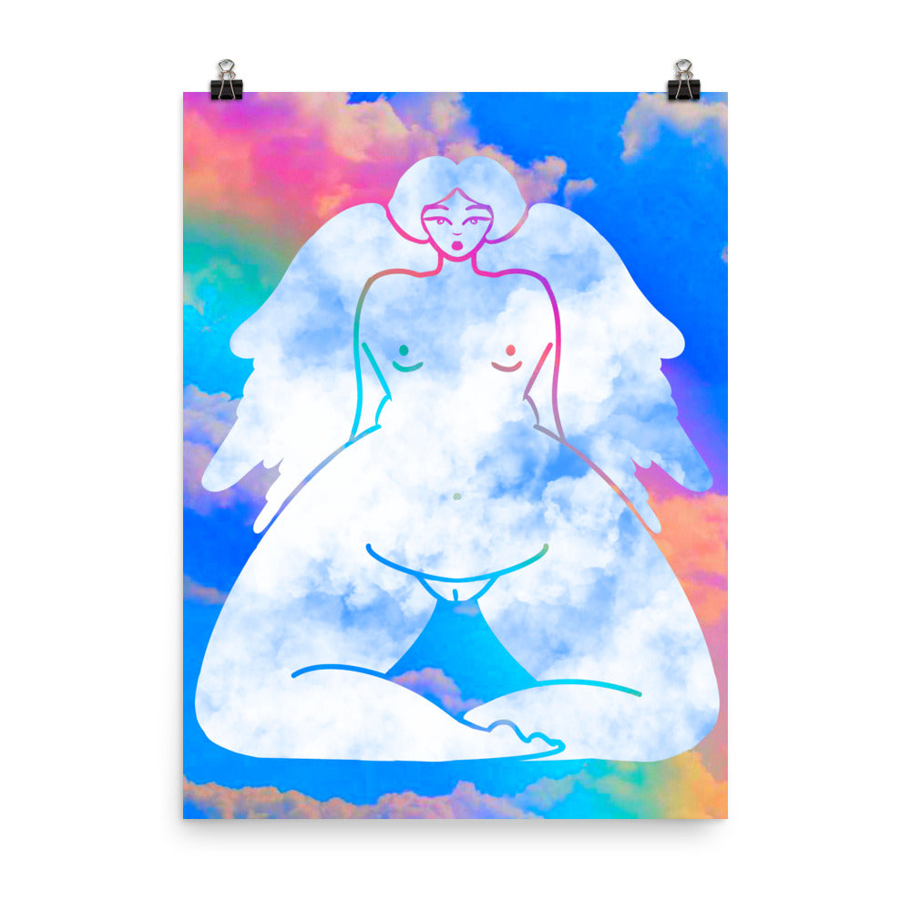 "Angel" art print by ArtistNatalie, framed in a room setting