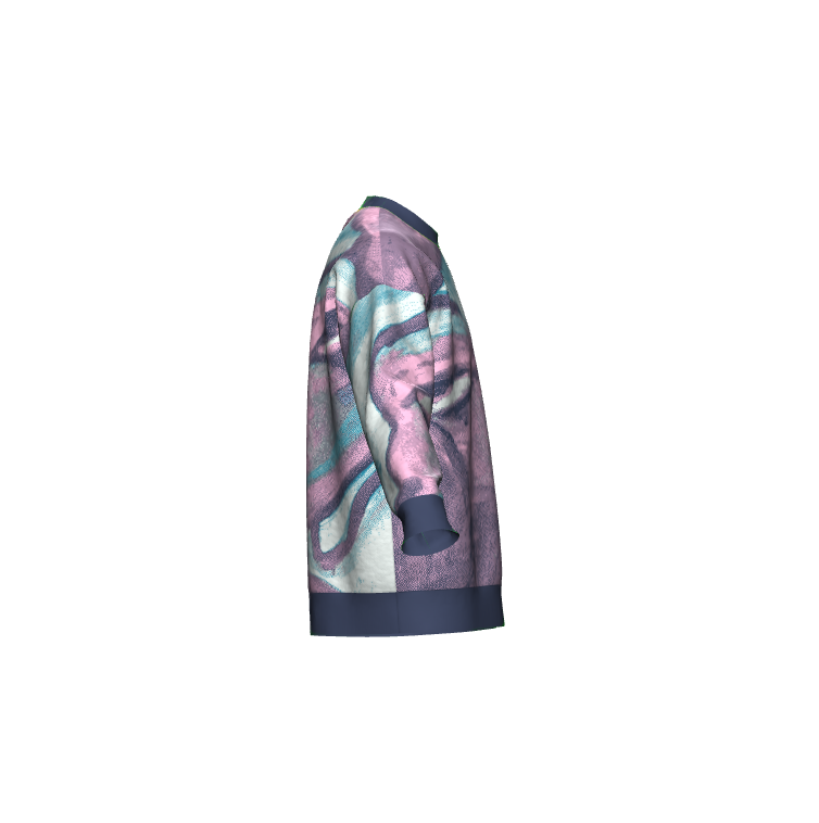 "Zoom Out" woven sweater by ArtistNatalie, close-up view