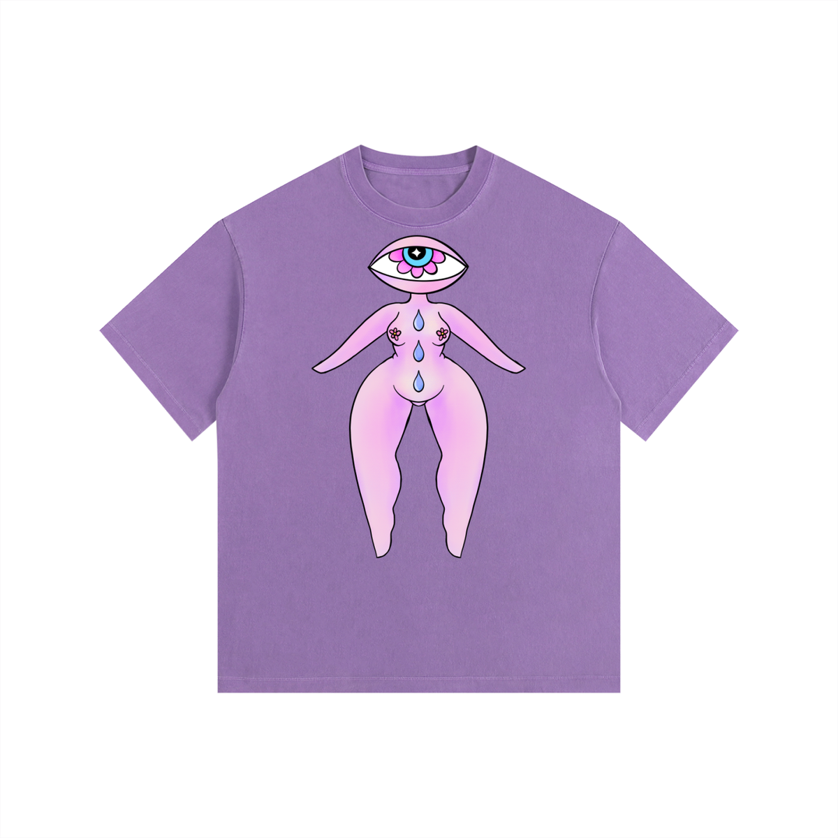 "Cutie EyeCon" double sided retro washed cotton tee by ArtistNatalie, photo 7