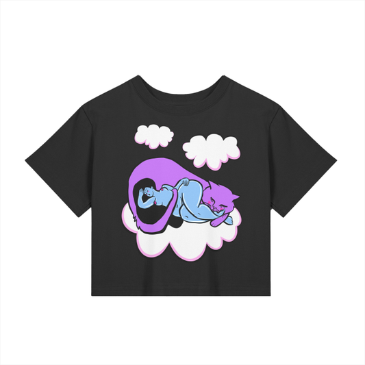 "Cat Nap" fitted baby tee by ArtistNatalie, front view