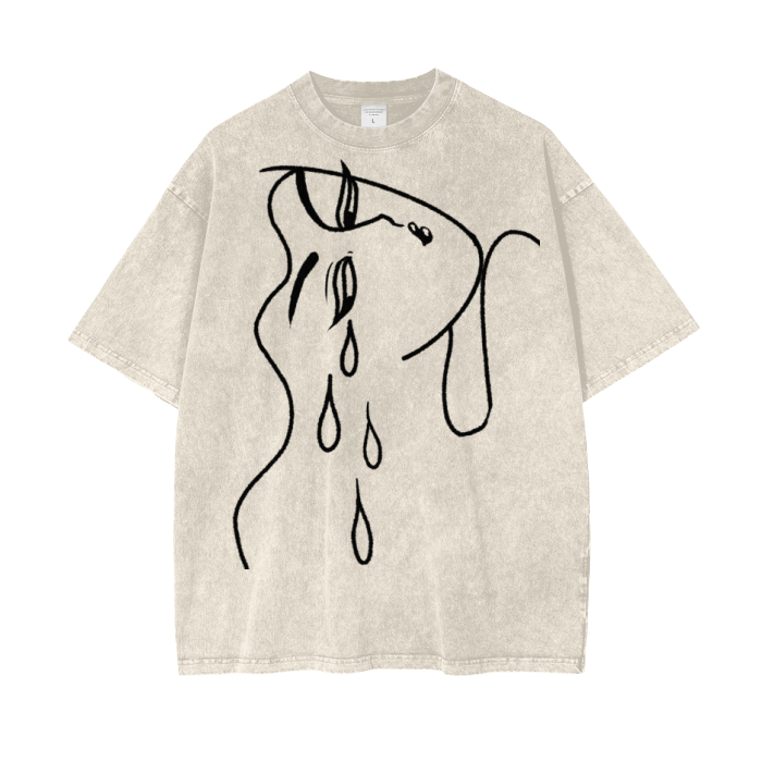 "Feel" acid-washed heavyweight cotton tee by ArtistNatalie, front view