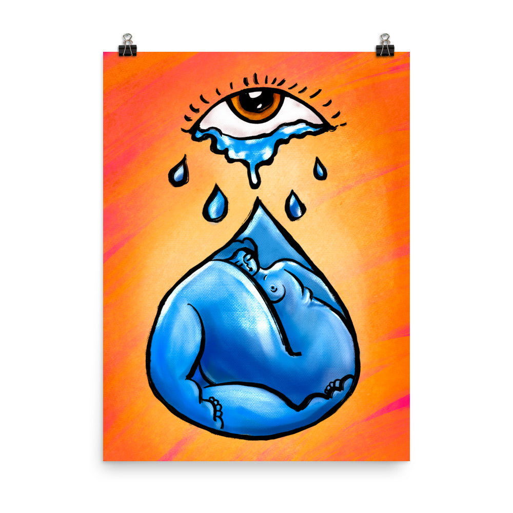 "Transformative Tears" art print by ArtistNatalie, framed in a room setting