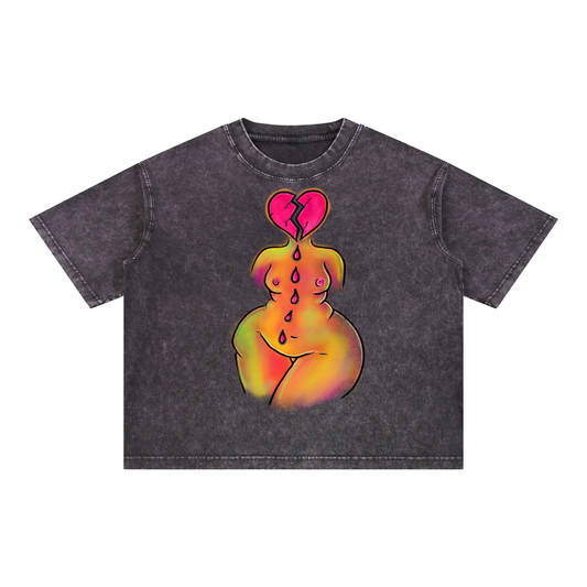"My Bleeding Heart Is a Gift" boxy cotton tee by ArtistNatalie