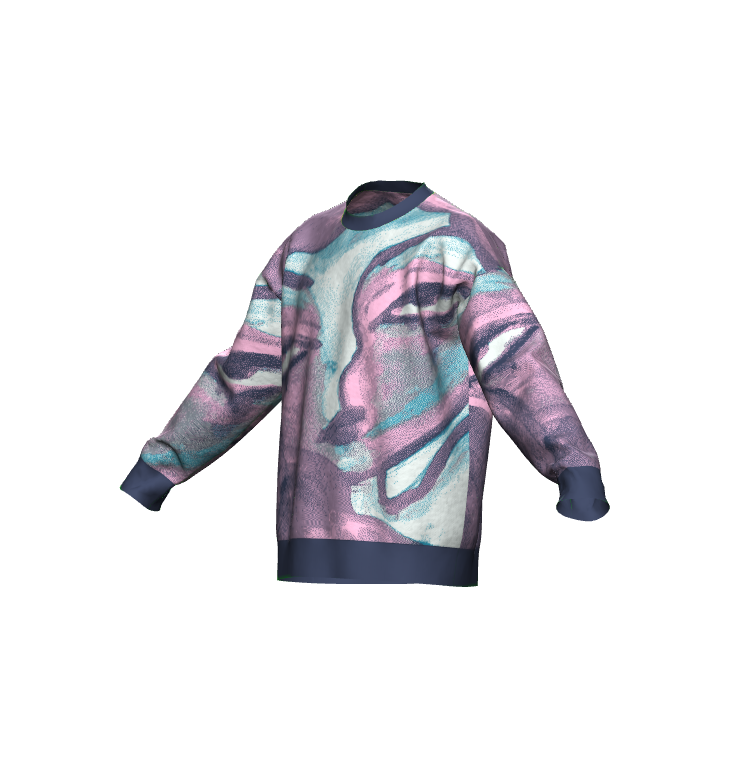 "Zoom Out" woven sweater by ArtistNatalie, back view