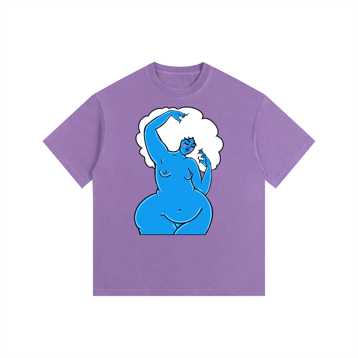 "Cloudy" retro washed cotton tee by ArtistNatalie