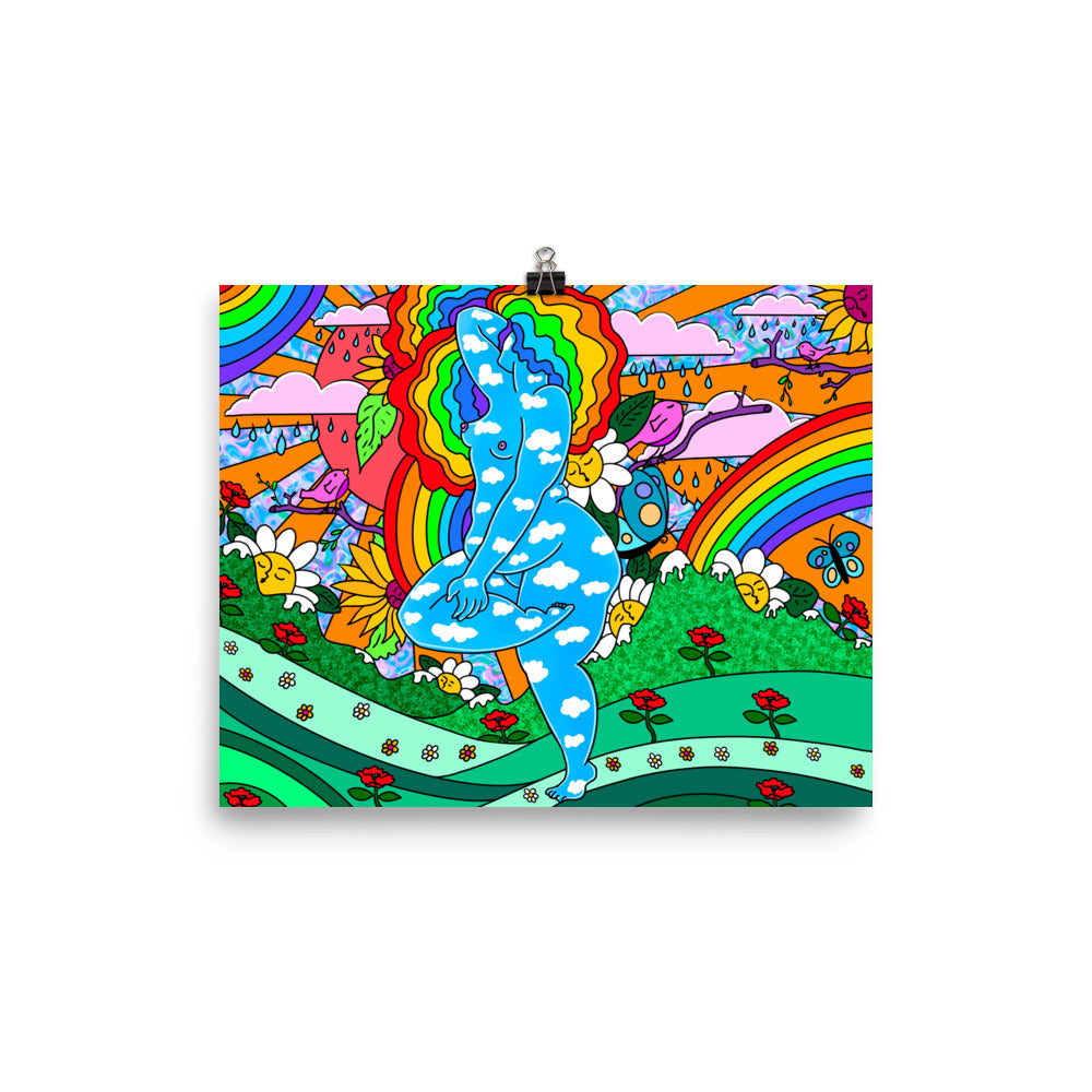 "Existential Romance" art print by ArtistNatalie, framed in a room setting