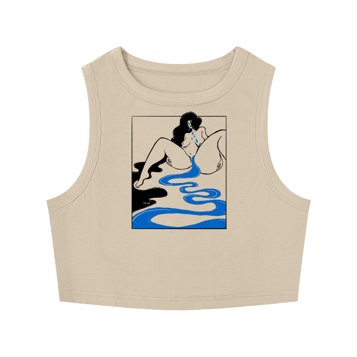 "Too Much" fitted crewneck crop tank by ArtistNatalie