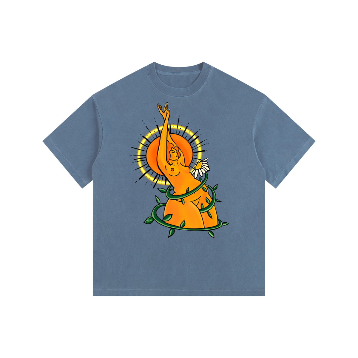 "Solar Power" retro washed cotton tee by ArtistNatalie, photo 7