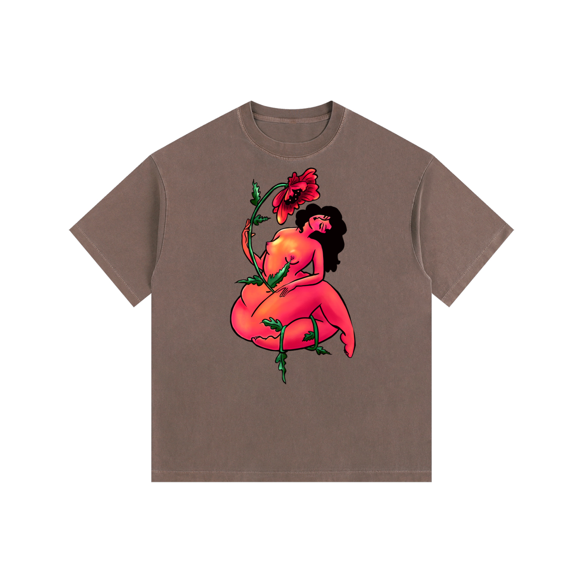 "Romantic With Flowers" retro washed cotton tee by ArtistNatalie, photo 5