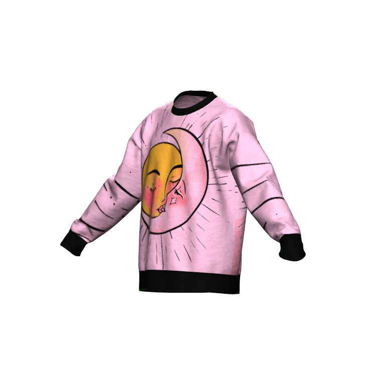"Greatest Romance" woven sweater by ArtistNatalie, back view