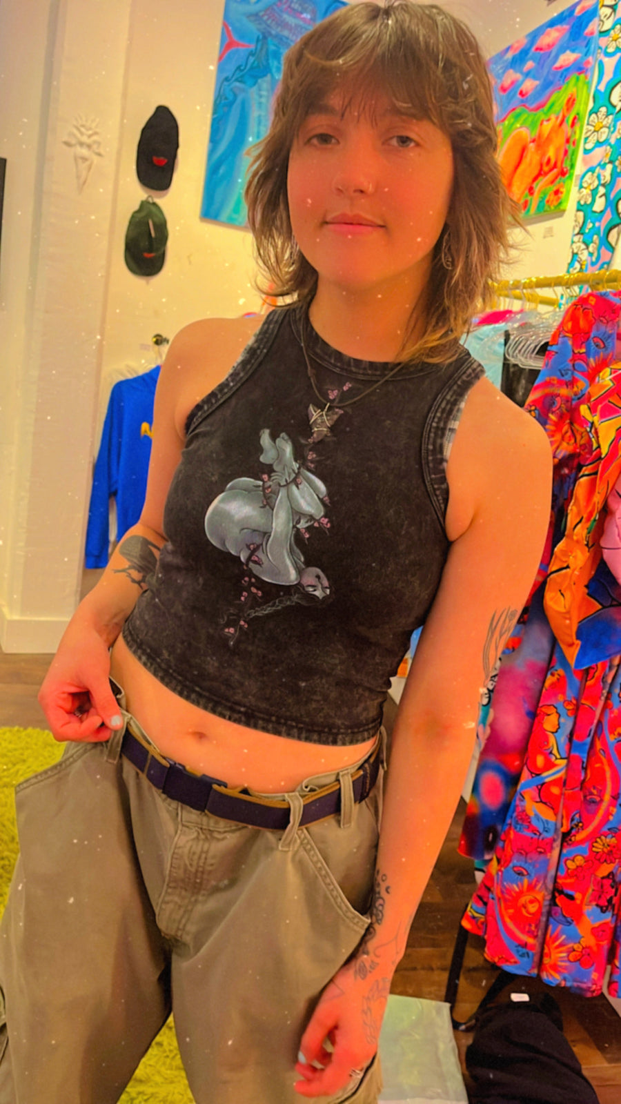Customer wearing Trust Heavyweight Washed Tank