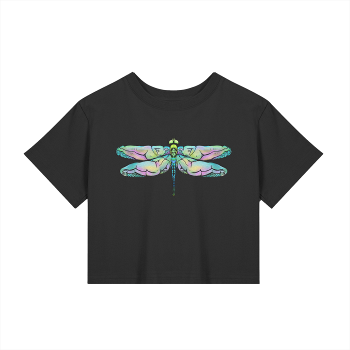 "Dragonfly" fitted baby tee by ArtistNatalie, front view