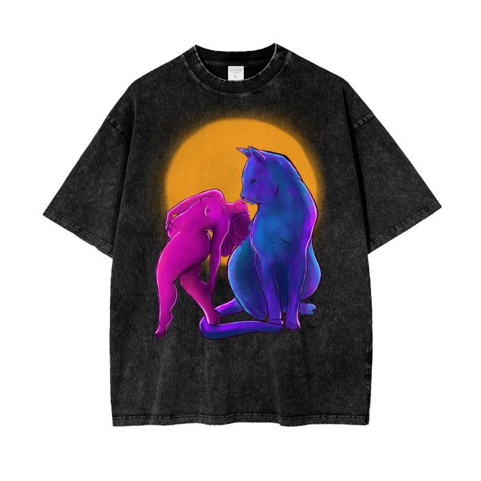 "This Is For You" acid-washed heavyweight cotton tee by ArtistNatalie, alternate view