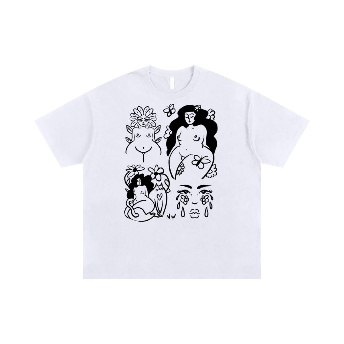 "Little Universe" heavyweight cotton tee by ArtistNatalie, front view