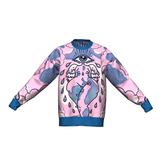 "Icon" woven sweater by ArtistNatalie, front view