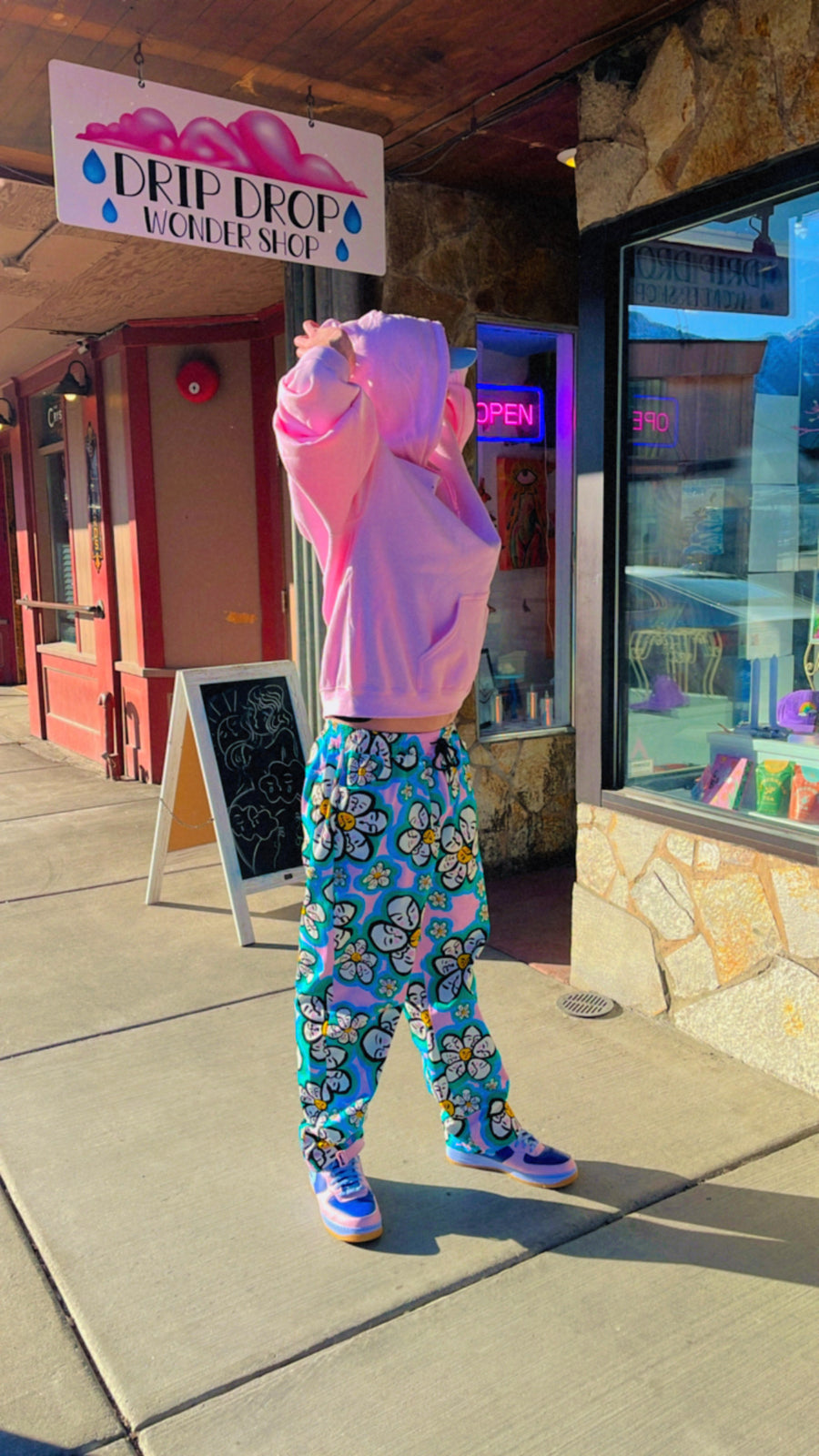 Customer wearing Flower Power Straight Leg Pants | 100% Cotton