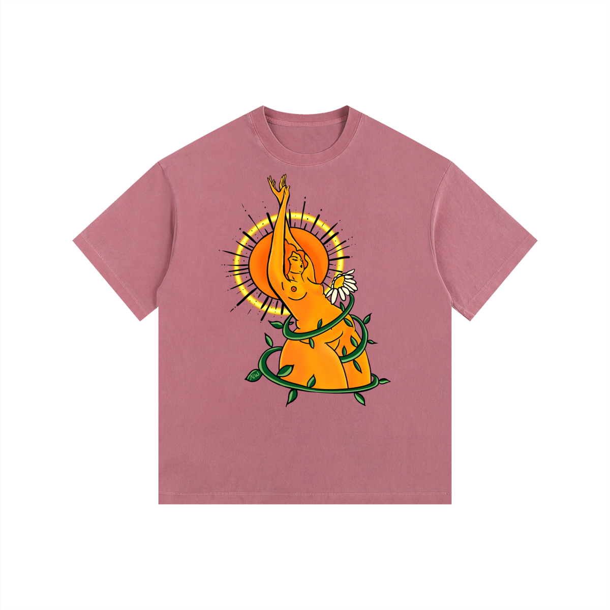 "Solar Power" retro washed cotton tee by ArtistNatalie