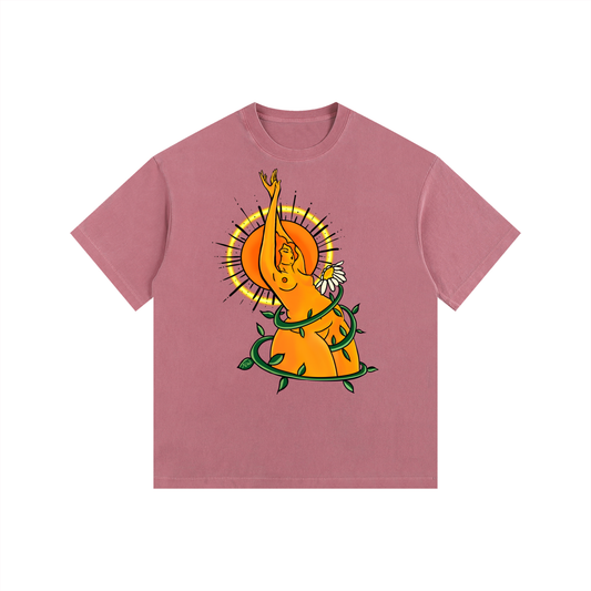 "Solar Power" retro washed cotton tee by ArtistNatalie