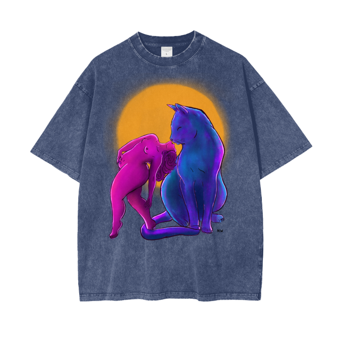 "This Is For You" acid-washed heavyweight cotton tee by ArtistNatalie, front view