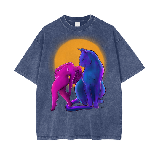 "This Is For You" acid-washed heavyweight cotton tee by ArtistNatalie, front view