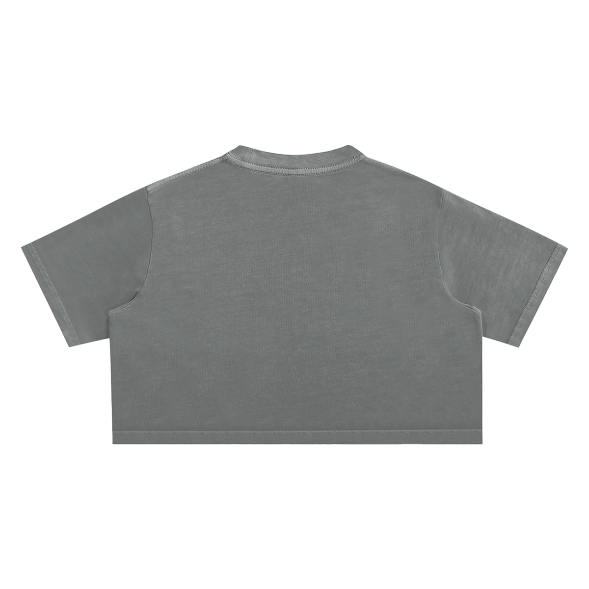 "Cry Face" cloudwash ultra crop tee by ArtistNatalie, back view