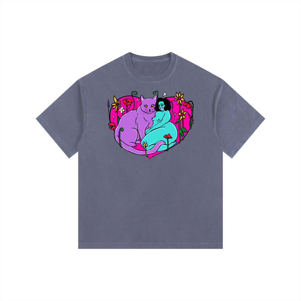 "Me and You" retro washed cotton tee by ArtistNatalie
