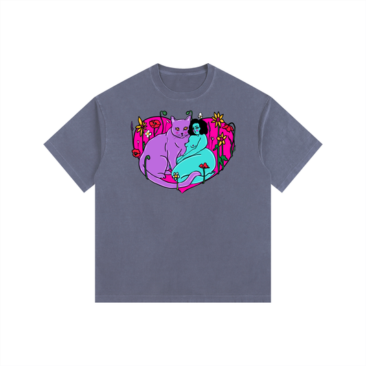 "Me and You" retro washed cotton tee by ArtistNatalie
